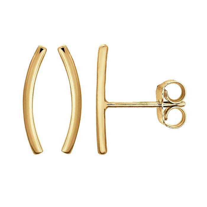 Beautiful Low Arch Gold Post Earrings
