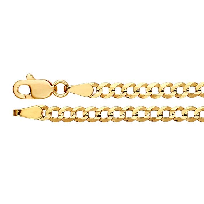 Gold Diamond-Cut Curb Chain