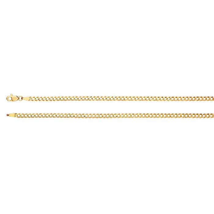 Gold Diamond-Cut Curb Chain