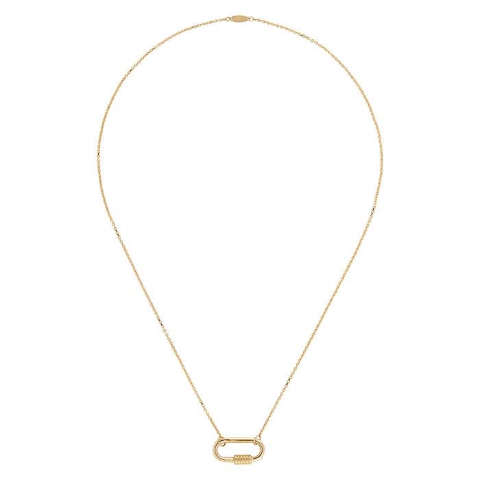 14K Yellow Gold Carabiner Necklace