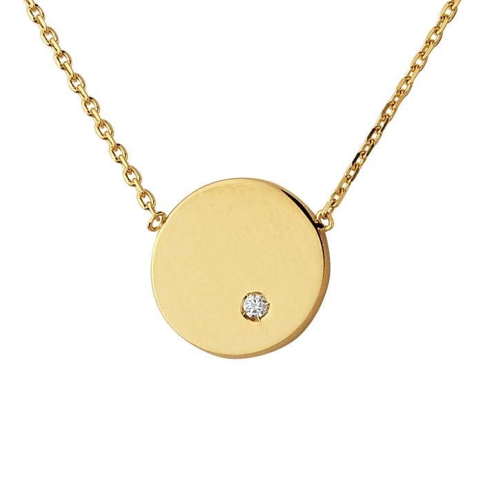 Simple and Beautiful Disc pendant Necklace