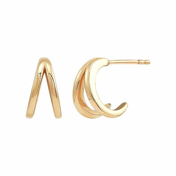 Gold Double C-Hoop Earrings