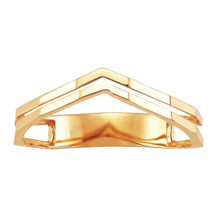 Double Chevron Gold Ring