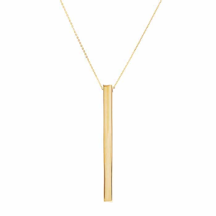 Gold bar pendant necklace