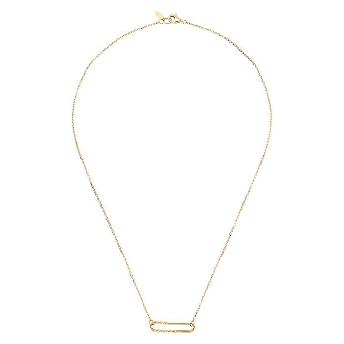 14K Yellow Gold Paperclip Necklace
