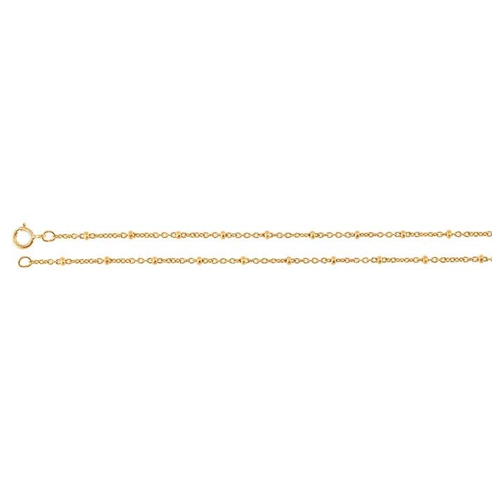 Gold-Filled 1.2mm Cable Chain with Beads
