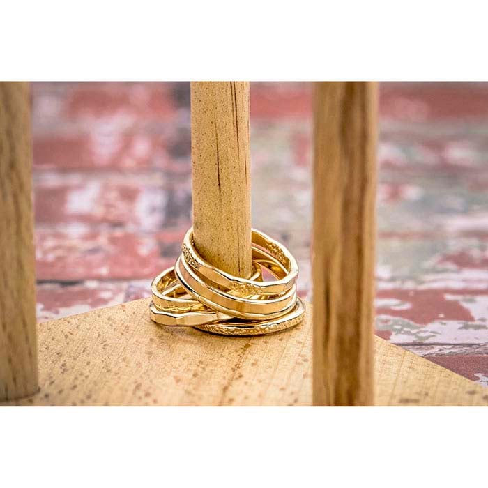 Hammered Flat Wire Stackable Ring