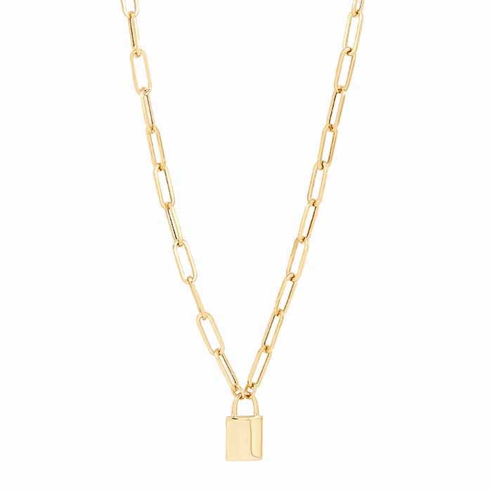 10K Yellow Gold Lock Necklace