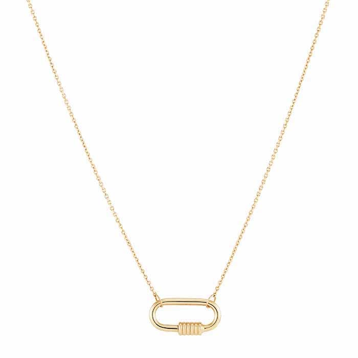 14K Yellow Gold Carabiner Necklace