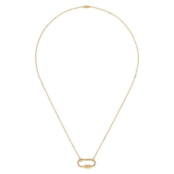 14K Yellow Gold Carabiner Necklace