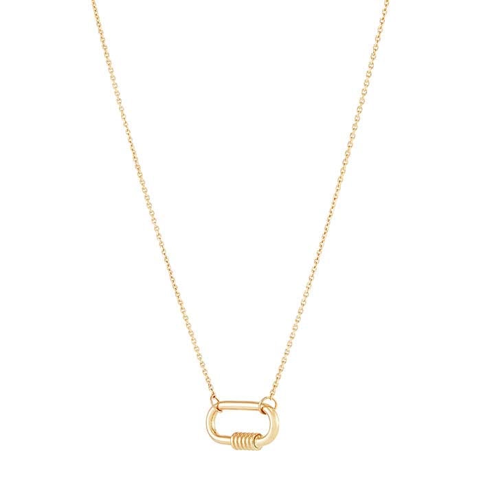 14K Yellow Gold Carabiner Necklace