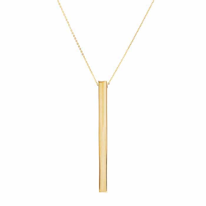 Gold bar pendant necklace