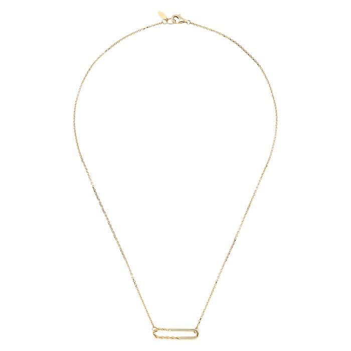 14K Yellow Gold Paperclip Necklace