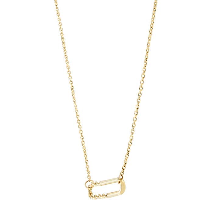 14K Yellow Gold Paperclip Necklace