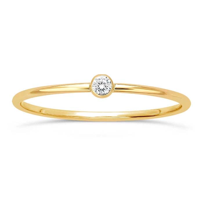 Simple White CZ Stackable Ring