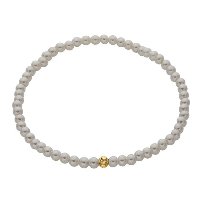 Crystal Pearls Bracelet with Gold