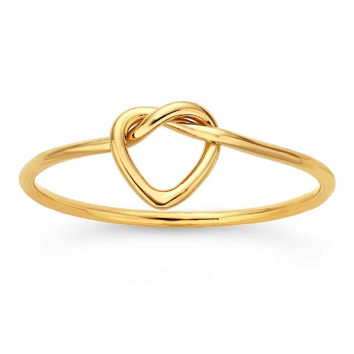 14/20 Yellow Gold-Filled Heart Love-Knot Ring